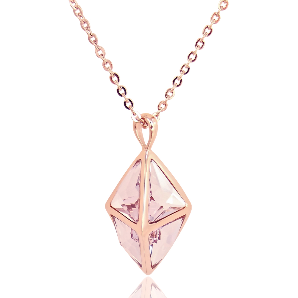Kette mit Kristallen von Swarovski® - Edelstahl - Rosegold ...