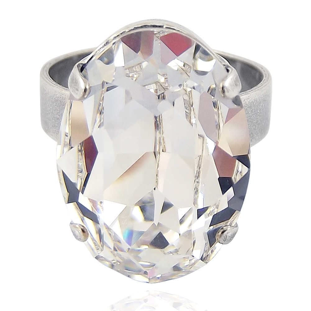 Ring mit Kristall von Swarovski® Silber Variabel verstellbar NOBEL SCHMUCK eBay