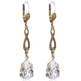 NOBEL SCHMUCK Ohrstecker Mit Markenkristallen – Silber, 3 Cm Lang, Edles Brautschmuck-Design