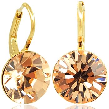 Ohrringe Gold Apricot Swarovski Kristalle moderne Ohrhänger kurz NOBEL SCHMUCK