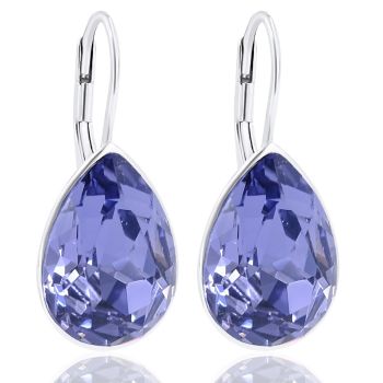 925 Ohrringe Silber Lila Kristalle Tanzanite Tropfen Silberschmuck Damen-Ohrringe Silber NOBEL SCHMUCK