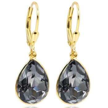 Ohrringe Gold 925 Silber Marken Kristalle Tropfen Viele Farben NOBEL SCHMUCK