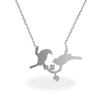 925 Silberkette mit Anhänger Vögel Halskette Bird Sterling Silber NOBEL SCHMUCK