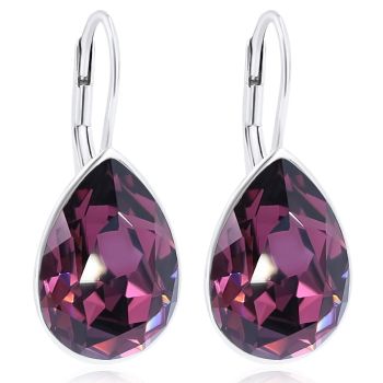 Ohrringe Silber Lila österreichische Kristalle Amethyst Tropfen Silberohrringe NOBEL SCHMUCK