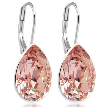 925 Ohrringe Silber Rosa Kristalle aus Österreich Vintage Rose Tropfen NOBEL SCHMUCK
