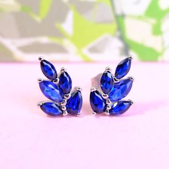 925 Silber Ohrstecker Zirkonia Marquise Pure Brilliance Cut Royal Blue romantische Silberohrringe NOBEL SCHMUCK