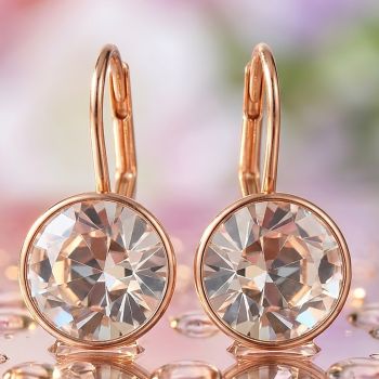 NOBEL SCHMUCK Ohrringe Rosegold Crystal Markenkristalle 925 Sterling Silber