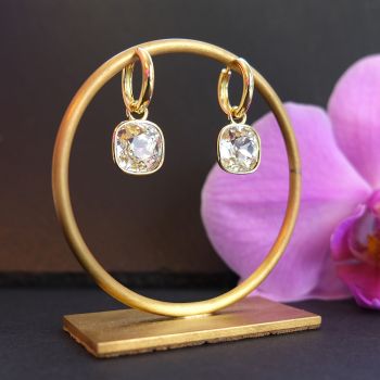 Creolen Gold 925 Silber vergoldet Markenkristalle aus Österreich Kristall-Ohrhänger NOBEL SCHMUCK