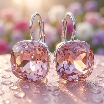 Ohrringe mit Markenkristallen Silber Antique Pink NOBEL SCHMUCK