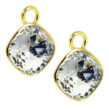 Charm Anhänger 2 Stück Gold 925 Sterling Silber für Creolen Markenkristalle NOBEL SCHMUCK® 
