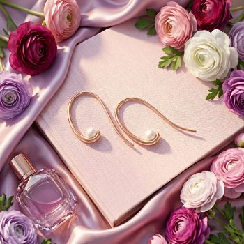 Rosegold Creolen 925 Sterling Silber Perlenohrringe rosegold  NOBEL SCHMUCK 