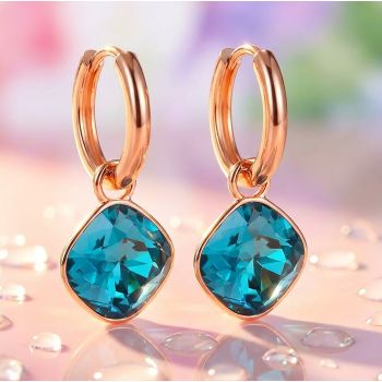 Rosegold Creolen Charm Anhänger Markenkristalle Ohrringe 925 Silber NOBEL SCHMUCK