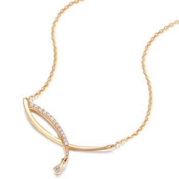 Damen-Kette 925 Sterling Silber 18 kt vergoldet Zirkonia Halskette Gold NOBEL SCHMUCK
