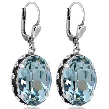 Ohrhänger Silber Blau Vintage Kristall  Indian Saphire NOBEL SCHMUCK