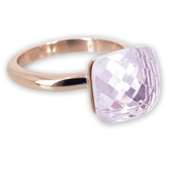 Damen-Ring Rosegold Rosa Kristall Cocktailring Zusteckring für Frauen Größe 58 - 18,5 NOBEL SCHMUCK