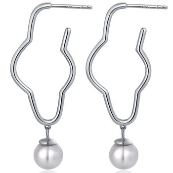 Creolen Große Ohrhänger 925 Sterling Silver Süsswasserperle Gold Silber Rosegold NOBEL SCHMUCK