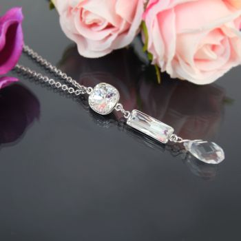 Damen-Kette Silber Marken Kristalle Crystal Halskette Damen NOBEL SCHMUCK