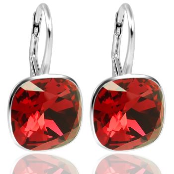 Ohrringe Markenkristallen Rot 925 Silber Scarlet Red NOBEL SCHMUCK