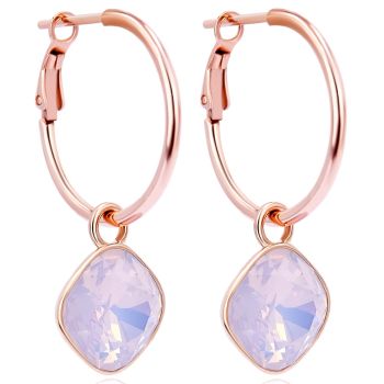 Rosegold Creolen Charm Anhänger 925 Sterling Markenkristalle NOBEL SCHMUCK