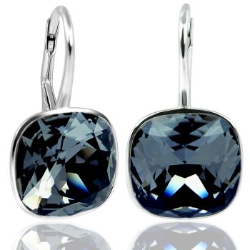 925 Silberohrringe Graphite Markenkristalle Ohrhänger Klappverschluss NOBEL SCHMUCK