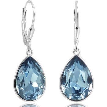 925 Silberohrringe Blau mit Markenkristallen Tropfen NOBEL SCHMUCK…