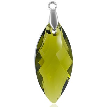 Swarovski Navette Pendant Anhänger Olivine 925 Silber Kettenanhänger 30 x 14 mm