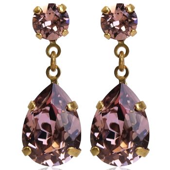 Ohrringe Gold Tropfen Marken-Kristall aus Österreich Antique Pink Damen Ohrringe Gold NOBEL SCHMUCK