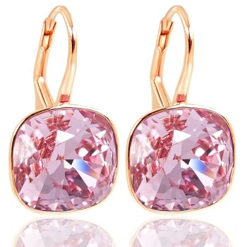 Ohrringe Rosegold 925 Sterling Silber Light Rose Markenkristalle NOBEL SCHMUCK 