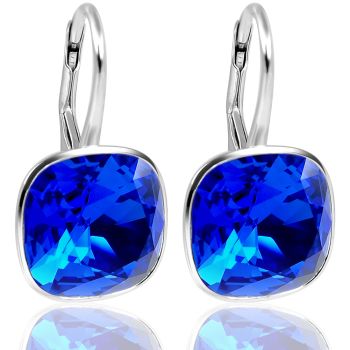 Ohrringe 925 Silber Blau Kristalle aus Österreich Damen Ohrhänger NOBEL SCHMUCK