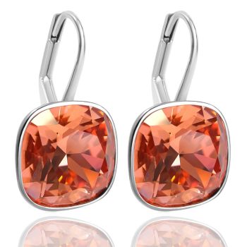 925 Silber Ohrringe Marken Kristalle Orange Silberohrringe Padparadscha NOBEL SCHMUCK