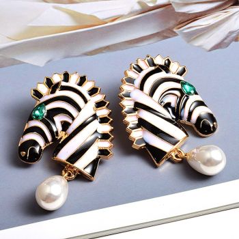 Statement Ohrringe Gold  Zebra Ohrringe NOBEL SCHMUCK