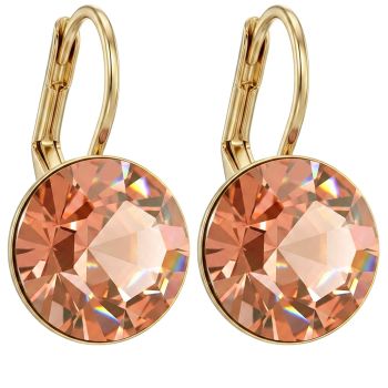 Ohrringe Gold Apricot Swarovski Kristalle moderne Ohrhänger kurz NOBEL SCHMUCK