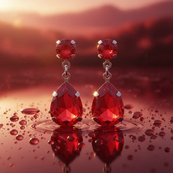 Silber Ohrringe Rot Tropfen Marken-Kristall aus Österreich Crystal Royal Red Damen Ohrhänger NOBEL SCHMUCK