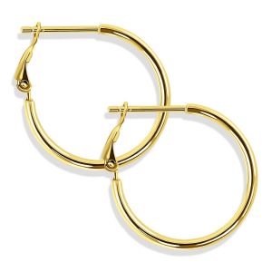 Gold-Creolen Ohrringe 925 Sterling 24 kt vergoldet Durchmesser 20 mm Klappverschluss NOBEL SCHMUCK®