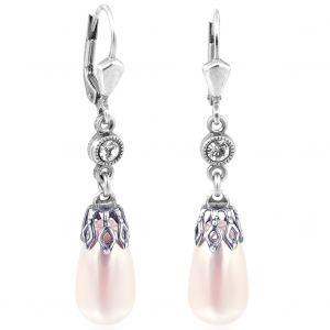 Perlen-Ohrringe mit Markenkristallen Silber Viele Farben NOBEL SCHMUCK