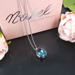 Damen-Kette Silber Swarovski Kristalle Halskette für Frauen Mädchen NOBEL SCHMUCK