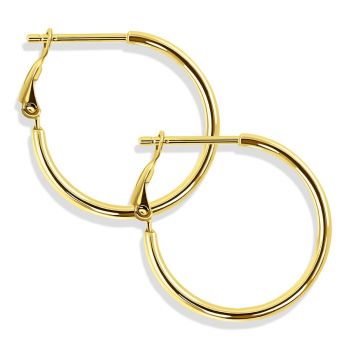 Gold-Creolen Ohrringe 925 Sterling 24 kt vergoldet Durchmesser 20 mm Klappverschluss NOBEL SCHMUCK®