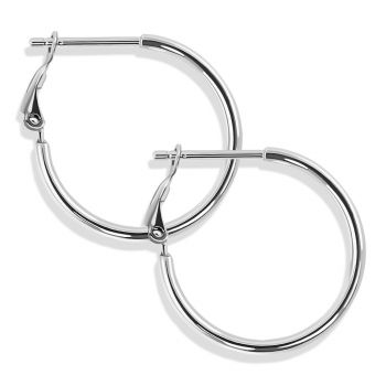 Silber-Creolen Ohrringe 925 Sterling Durchmesser 20 mm Klappverschluss NOBEL SCHMUCK®
