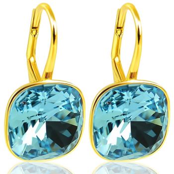 925 Ohrringe mit Markenkristallen Blau Gold NOBEL SCHMUCK
