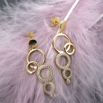 Damen-Ohrringe Ohrhänger 925 Silber oder vergoldet Zirkonia NOBEL SCHMUCK
