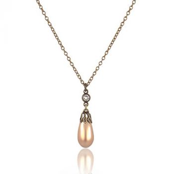 Perlenkette mit Markenkristallen Rose Gold Pearl NOBEL SCHMUCK