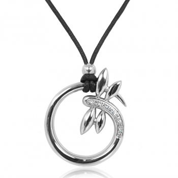 Edelstahl Kette Silber Libelle mit Swarovski Kristalle Damen Halskette tolle Geschenkidee NOBEL SCHMUCK