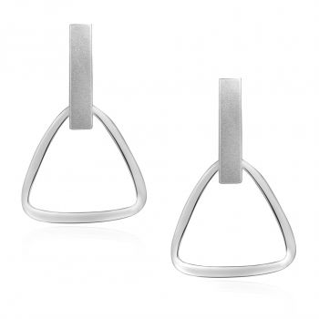 NOBEL SCHMUCK Silber-Ohrringe Dreieck 925 Sterling Silver Geometrisch 