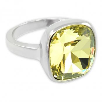 Damen-Ring Silber Gelb mit Markenkristall Gr. 56 NOBEL SCHMUCK
