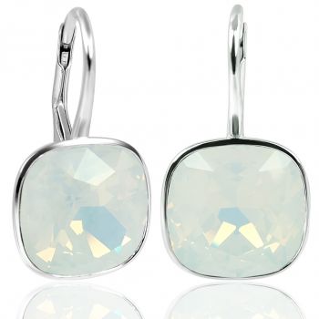 Ohrringe mit Markenkristallen White Opal 925 Silber NOBEL SCHMUCK