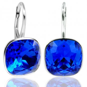 Ohrringe 925 Silber Blau mit Kristallen von Swarovski Damen Ohrhänger NOBEL SCHMUCK