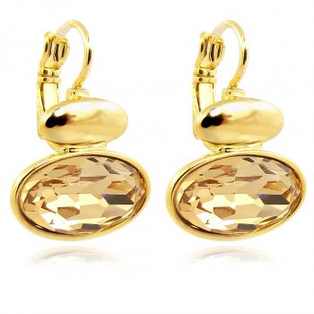 Ohrringe Gold Damen Swarovski Kristalle Ohrhänger Klappverschluss NOBEL SCHMUCK