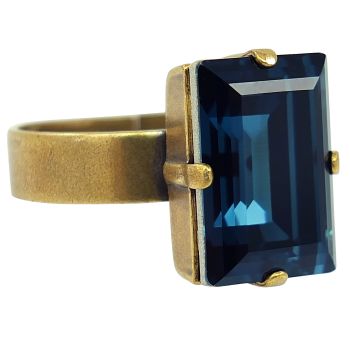 Damen-Ring mit Markenkristall Gold VIELE FARBEN Größe Variabel NOBEL SCHMUCK