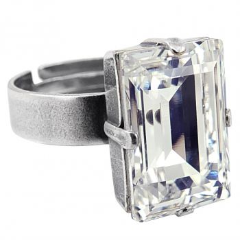 Damen-Ring mit Markenkristall Crystal Silber Größe Variabel NOBEL SCHMUCK