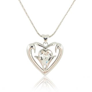 Silberne Kette Herz mit Markenkristall Halskette NOBEL SCHMUCK